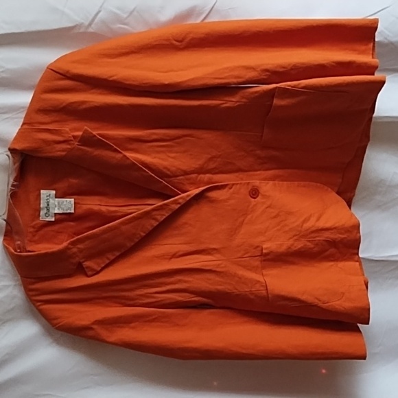 Chadwick’s linen cotton blend orange blazer size 14 P - Picture 1 of 8